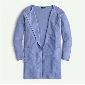 J. Crew Linen Blend Juliette Collarless Open Duster Cardigan -Light Blue Small
